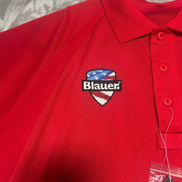 Blauer B Cool Performance Polo Shirt Men’s XL Regular Red LOGO NWT - Picture 5 of 8